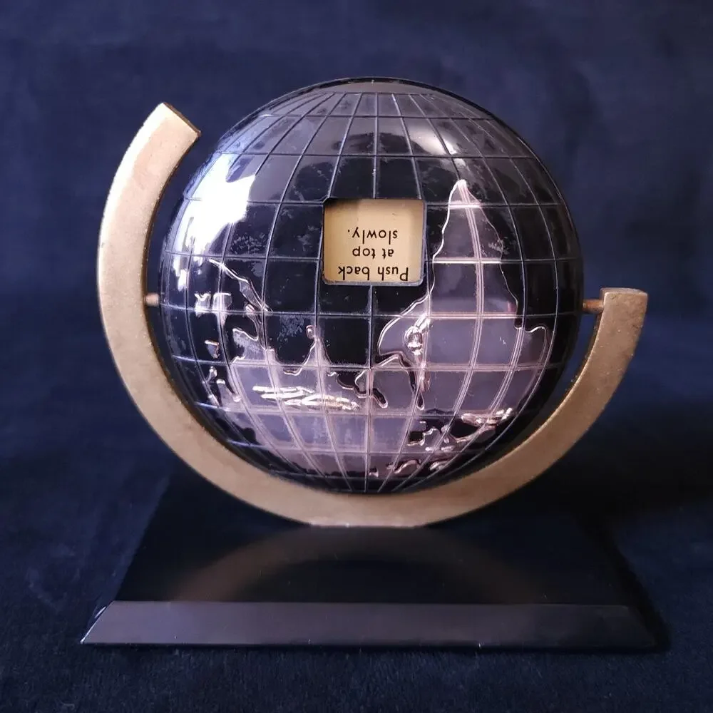 Vintage Mid Century Modern Brass Rolling Perpetual Desk Top Calendar Paperweight